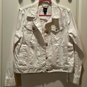 Gap XL White Blue Jean Jacket